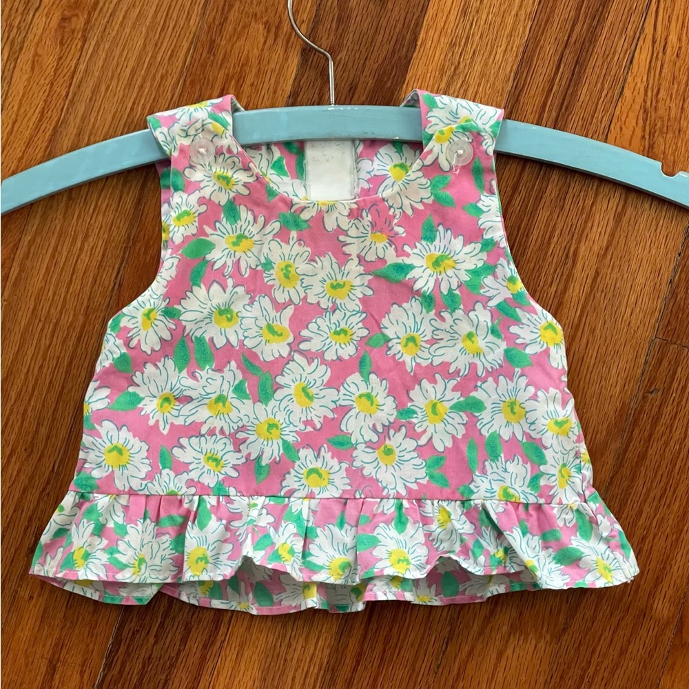 Vintage Floral Pink Baby Girl Dress